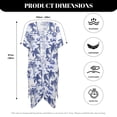 thumbnail image 6 of Xoenoiee Toile De Jouy Palm Tree Print Kimono Swimsuit Cover ups for Women Open Front Cardigan Bikini Coverups Half Sleeve Beach Cover Up Summer Swimwear Coverup, 6 of 7