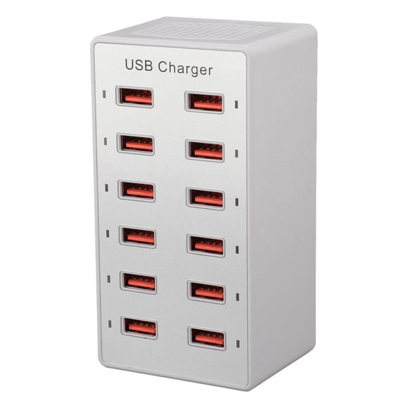 M Buder Cargador USB Estación de Carga 12 Puertos 60W Adaptador de Pared Múltiple Carga Rápida Hub de Carga para Teléfonos Inteligentes Tabletas Laptops y Dispositivos Electrónicos