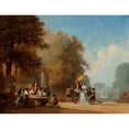 thumbnail image 2 of Hendrik Frans Schaefels 14x12 Black Ornate Wood Framed Double Matted Museum Art Print Titled: Galante Party (1852), 2 of 5