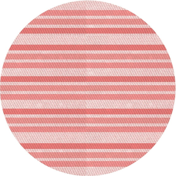 Ahgly Company Machine Washable Indoor Round Transitional Red Area Rugs, 4' Round