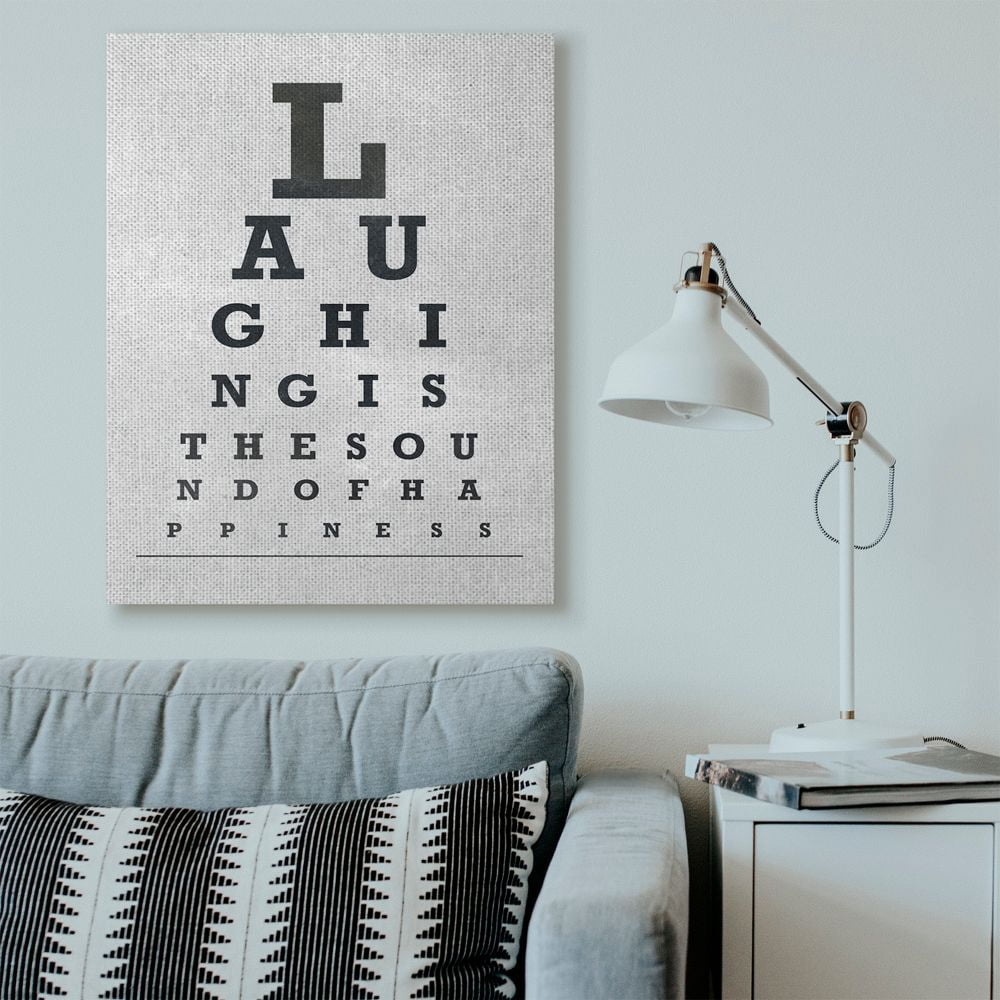 Stupell Industries Eye Chart Family Home Inspirational Word Black And White Design Super Canvas Wall Art by AD Graphics Studio