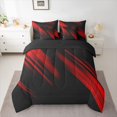 thumbnail image 2 of Homewish Waves Stripes 7-Piece Twin Bedding Sets,Modern Asbtarct Geometric Bedding Comforter Set,Red Black Sheet Sets For Girl Boys,Ultra Soft Home Decor Reversible, 2 of 8