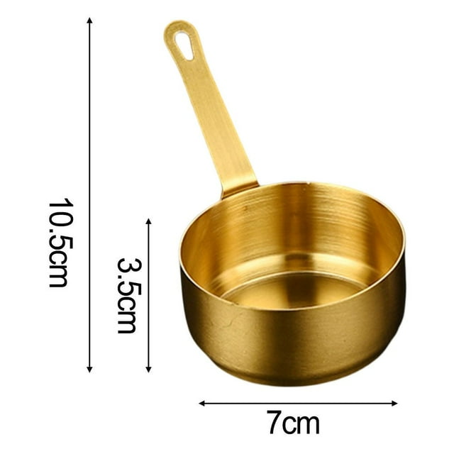 Bgsha Casserole Antiadhésive Petite Casserole Casserole de Cuisson Tasse à Sauce en Acier Inoxydable avec Poignée Plat à Trempette Restaurant Tasse à Sauce Steak Casserole Chauffe-Lait 100 ml
