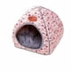 thumbnail image 2 of Cama para perros y gatos en forma de yurta de tela con almohada, alfombra plegable cálida y lavable para mascotas, cama para perros para otoño e invierno, cómodo colchón para mascotas, azul S ER, 2 of 5