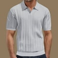 thumbnail image 2 of Mens Shirts V-Neck Knit Textured Summer Shirts, 2 of 6