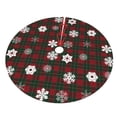 thumbnail image 5 of Cauagu 36" Christmas Tree Skirt Plaid Snowflakes Festive Pattern Christmas Tree Decorations Tree Mat for Xmas Decorations Occasion Holiday Home Decor -36", 5 of 7