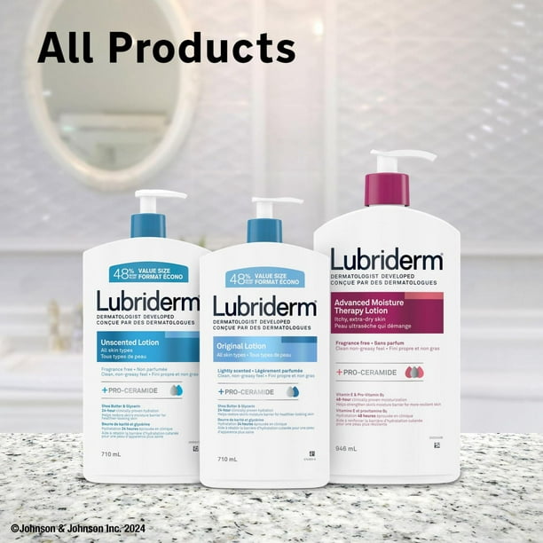 Lubriderm Unscented Lotion, Shea Butter and Glycerin, Dry Skin