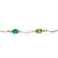 thumbnail image 2 of Gem Stone King 0.94 Ct Green Nano Emerald Green Peridot 925 Silver and 10K Yellow Gold Lab Grown Diamond Bracelet for Women, 2 of 4
