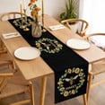 thumbnail image 6 of Black Sunflowers Bees Cotton Linen Table Runner for Dining Kitchen, Farmhouse Honey Floral Rings Wedding Outdoor Party Tablerunners Decoration, Dresser Scarf Coffee Tablecloth Runners 13x70 Inches, 6 of 9