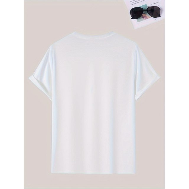 Camiseta cómoda para marido: manga corta, cuello redondo, informal, de verano, con estampado "Amo a mi esposa". Transpirable, suave, ligera, fácil de cuidar, ideal para actividades al aire libre.