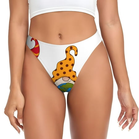 Rateoe Gnomes Are Holding School Supplies Pattern Seamless Women Underwear Thongs No Show Ladies Thong No Line Breathable Comfortable Panties Undies for Women-Medium