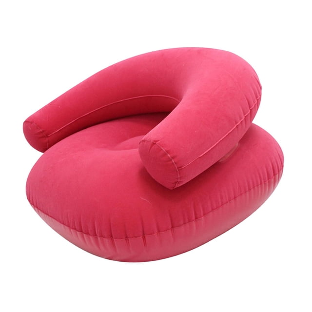 Sillón inflable moderno para adultos, sillón reclinable ligero. Rosa roja