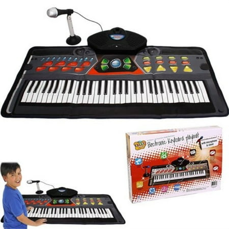 Myine Electronics Kids Piano Electronic Keyboard Playmat - 61 Keys + 36 Function Modes Electronic Keyboard Playmat With Mike and Stand ()