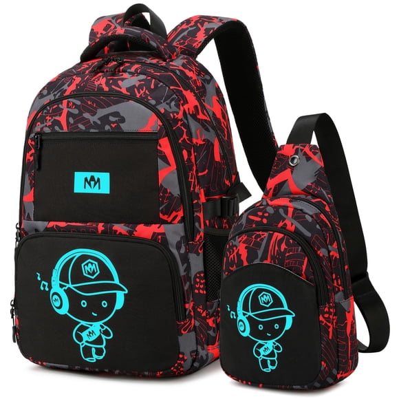 Mochila infantil Bluboon Boys Camo School Daypack 45 x 30 x 17 cm