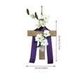 thumbnail image 2 of 13.77Inch Easter Wooden Cross Wreath for Front Door, Christian Hanging Decorations for Spring Home Farmhouse Porch Wall Indoor Outdoor, 2 of 9