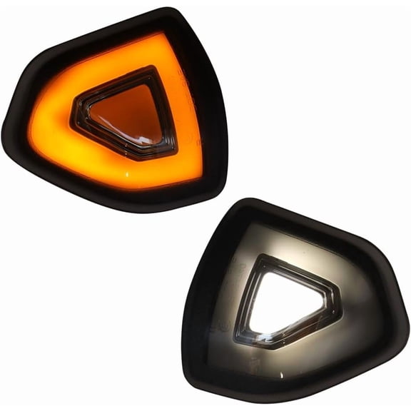 Syneticusa LED Turn Signal Mirror Lights for RAM 1500 2021-2023, 2500 3500 2019-2022, Amber Switchback White Parking Lamp Assembly, Clear Lens, Pair