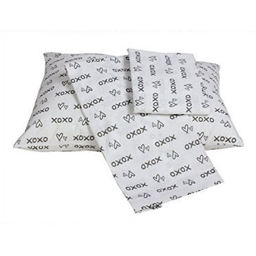 Bacati - Love Cotton Percale Toddler Bedding Unisex (3 pc Toddler Bed Sheet Set, Grey/White)
