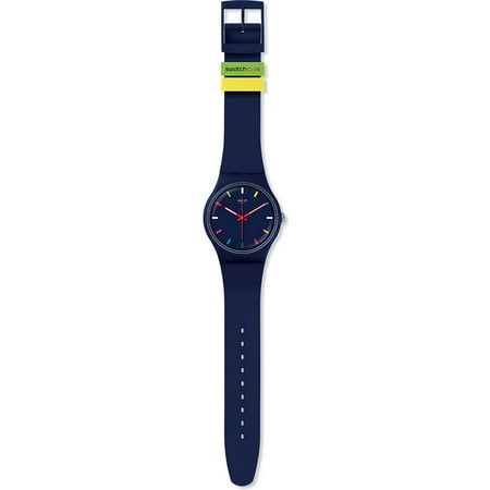 Swatch Unisex Spice It Up 41mm Blue Silicone Band Plastic Case Swiss Quartz Analog Watch SUOZ261