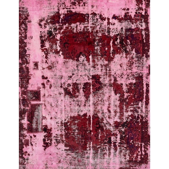Ahgly Company Machine Washable Indoor Rectangle Abstract Red Wine or Wine Red Area Rugs, 2' x 5'