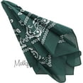 thumbnail image 6 of Motique Accessories Set of 3 Paisley Bandanas – 100% Cotton - Hunter Green, 6 of 6