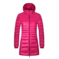 thumbnail image 2 of Uooqdmx Puffer Jacket Womens Winter Coats Solid Color Hooded Oversize Light Down Jacket Oversize Women's Down Jackets & Parkas Hot Pink 2XL, 2 of 4