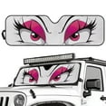 thumbnail image 2 of Uorisanigo Windshield Sun Shade Windshield Shade for 2020-2025 Jeep Gladiator(JT) Funny Eyes Pink Heat Shield Sun Visor Cover Windshied Sunshade Blocks UV Rays Keep Your Car Cooler, 2 of 7