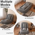 thumbnail image 3 of Miniyam Adjustable Folding Floor Chair Convertible Sofa Bed in Corduroy for Living Room Bedroom, Gray, 3 of 7