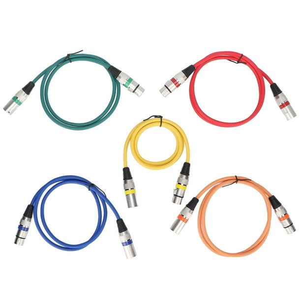 Cable de micrófono XLR a XLR Cable de micrófono XLR macho a hembra blindado equilibrado de 3 pines para grabación de mezclador de micrófono 1m/3,3 pies