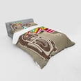 thumbnail image 2 of Ambesonne Retro Bedding Set 4 Pcs, Radio Party with Zig Zag, Queen, Pale Grey and White, 2 of 2