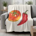 thumbnail image 2 of Tomato Carrot Blanket Soft Cozy Warm Throw Blanket for Couch, Plush Fuzzy Flannel Fleece Blankets for Sofa, Watercolor Vegetable Modern Art Bed Blankets Lightweight Gifts for Women, 30"x40", 2 of 9