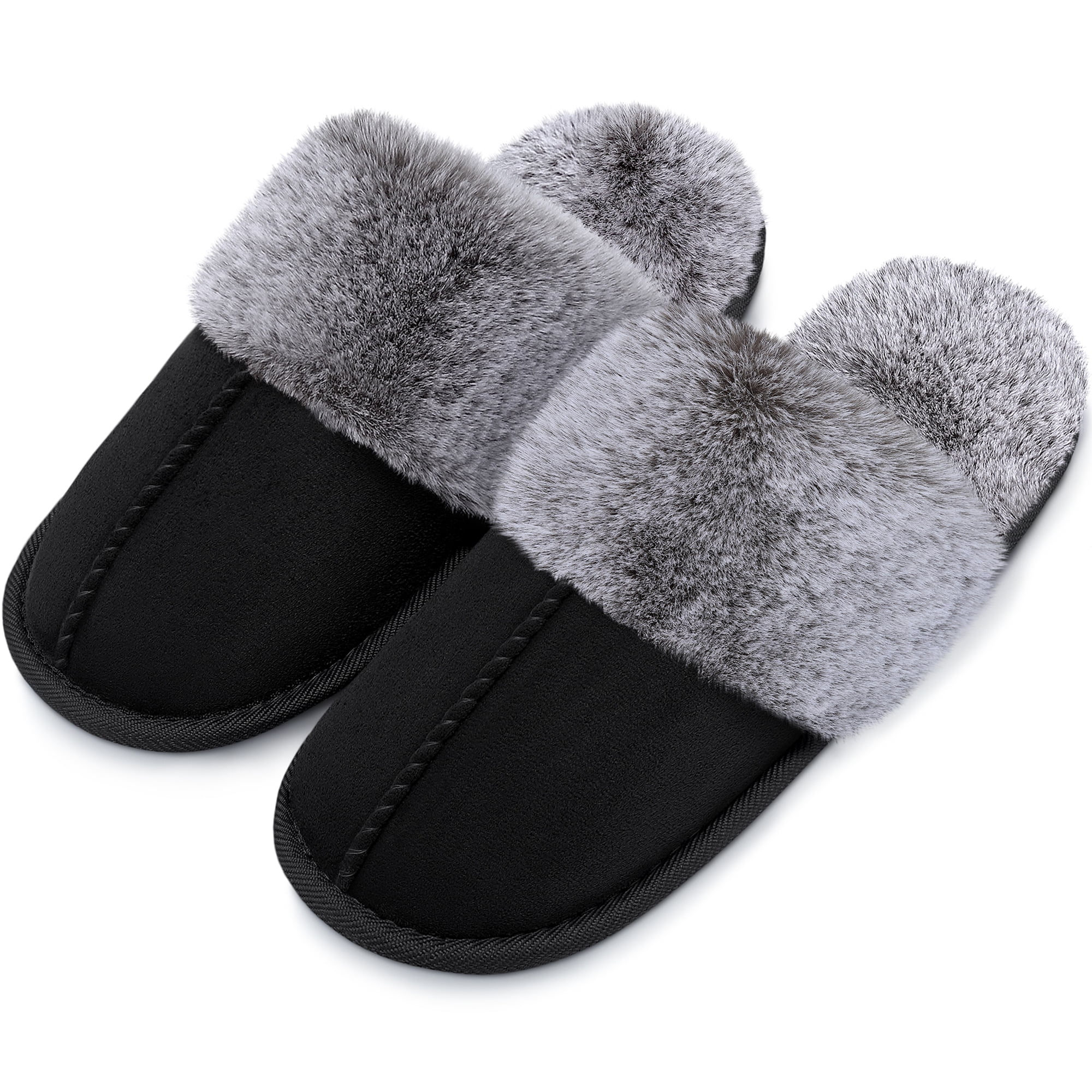 Bergman Kelly Women's Fuzzy Faux Fur Slide Slippers, Starlet Collection - Scuff Style (US Company), Size: 9-10, Pink