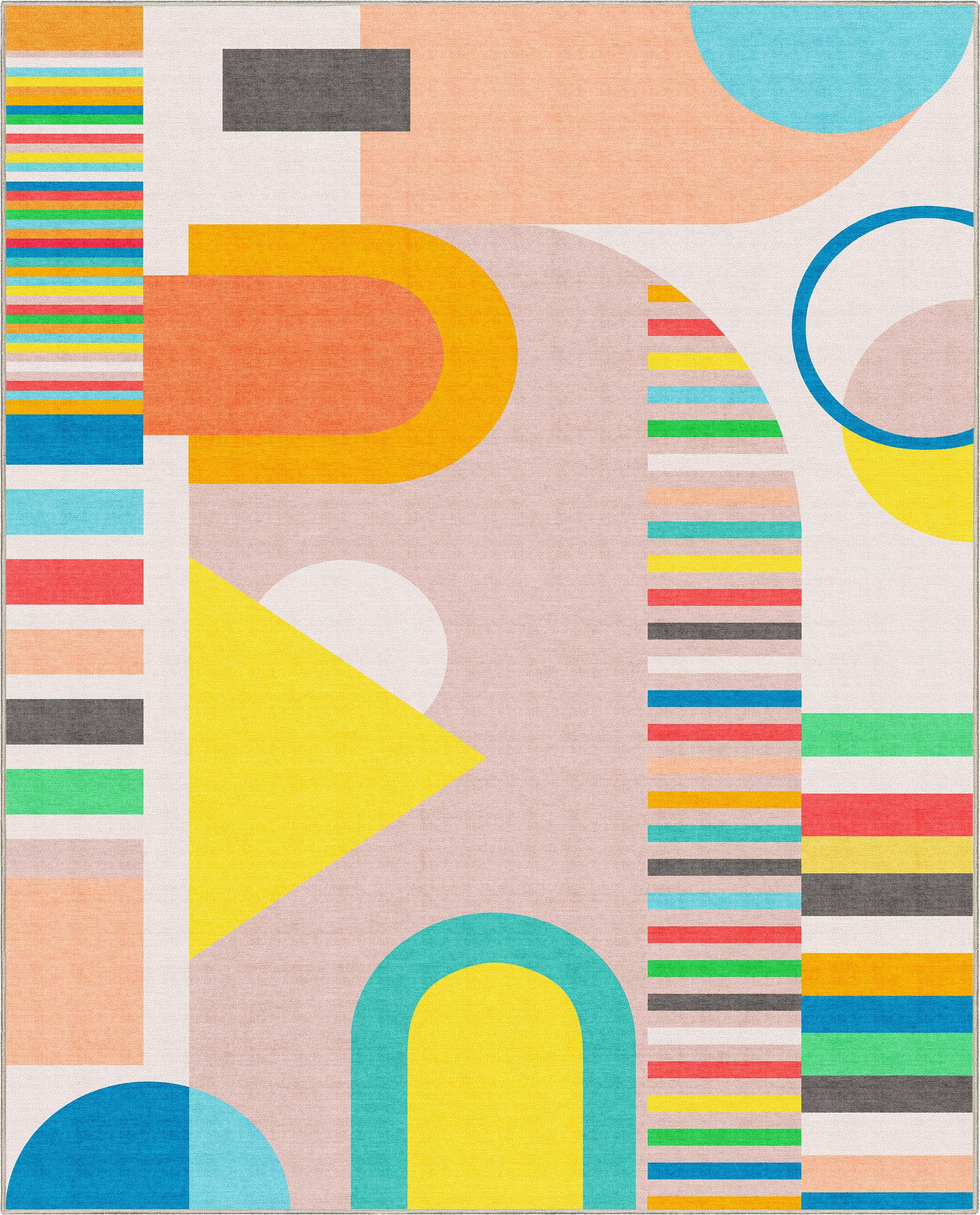 Well Woven Apollo Parade Modern Geometric Kids Multi Color Flat Pile Easy to Clean 7'10" x 9'10" Area Rug for Living Room Dining Room Bedroom and Kitchen