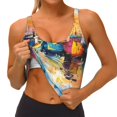 thumbnail image 3 of Lsque Soutien-gorge de Sport pour Femmes Imprimé de Bateaux de Pêche Colorés, Compression, Évacuation de l'Humidité, Soutien-Gorge de Sport à Fort Impact pour Femmes, Soutien-Gorge de Sport de Maintien-Moyen, 3 of 8
