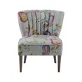 thumbnail image 2 of Upholstered Accent Chair, Modern Slipper Chair with Channel Back and Birch Wood Legs, Armless Sofa Chair Reading Chair with Nailhead Trim for Living Room Bedroom Apartment, Multicolor, 2 of 7