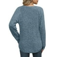 thumbnail image 5 of ZHYou Womens Ribbed Knit Long Sleeve Tops,Crew Neck,Baggy Fit,Casual,Pullover,Soft Tunic Shirts,Blue,Size S, 5 of 5