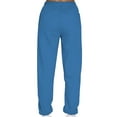 thumbnail image 5 of Capreze Ladies Two Piece Outfit Solid Color Tracksuit Set V Neck Jogger Sets Loose Fit Sweatshirt And Sweatpant Long Sleeve Sweatsuits Blue 2XL, 5 of 5