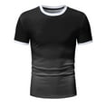 thumbnail image 4 of ZMHEGW Mens Spring Summer Casual Sports Colorblock Gradient Round Neck Pullover Short Sleeve T Shirt, 4 of 4