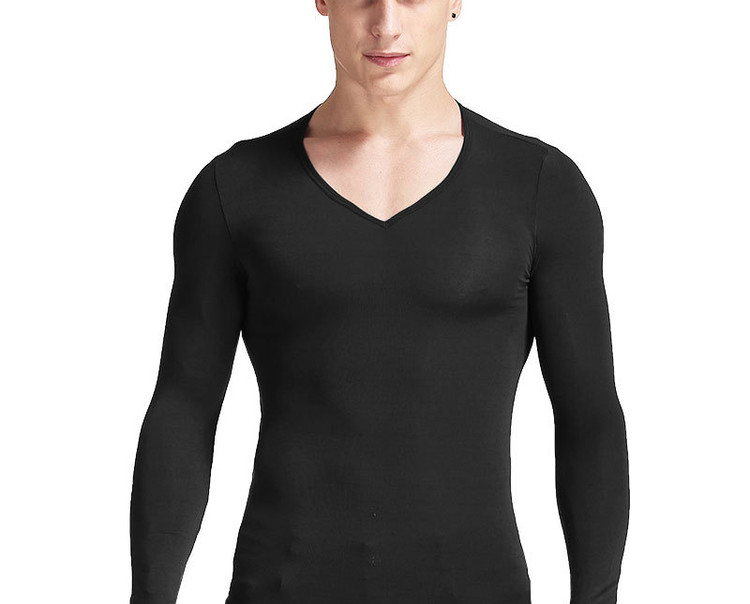 men's v neck thermal top