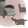 thumbnail image 6 of YRLLENSDAN Leather Recliner Chairs for Adults, Manual Push Back Recliner Chair for Living Room, Single Sofa Chair Reclinable, Relaxing Lazy Chair with Footrest, Home Theater Seating, Grey, 6 of 8