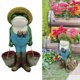 thumbnail image 4 of de resina de estatua de jardín de trabajo duro lindo al aire libre ornamentos, artesanía hecha a mano Baoblaze Flowepot al aire libre, 4 of 8