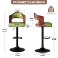 thumbnail image 6 of MOONMISS Swivel Bar Stools Set of 2, Wooden Kitchen Bar Chairs with Back, PU Leather Counter Height Barstools for Kitchen Island,, 6 of 6