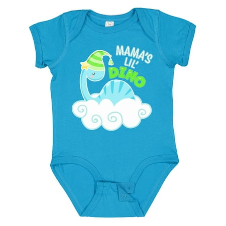 

Inktastic Mama s Lil Dino with Cute Blue Baby Dinosaur Gift Baby Boy or Baby Girl Bodysuit