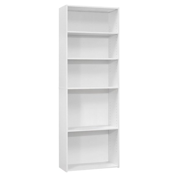 Monarch Specialties Étagère À Livres, Étagère, 6 Niveaux, 72"h, Bureau, Chambre À Coucher, Stratifié, Blanc, Transitionnel