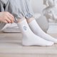 thumbnail image 5 of Calcetines finos de algodón para mujer, media pantorrilla, 5 pares, calcetines de verano, calcetines casuales, 5 of 6