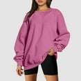 thumbnail image 2 of Adviicd Womens Oversized Sweatshirts Fleece Crew Neck Pullover Hoodies Casual Comfy 2024 Fall Fashion Teen Girl Outfits Z03-Pink,L, 2 of 4