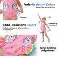 thumbnail image 3 of Girls One Piece Cartoon Swimsuit with Colorful Ruffles Design Cute Character Swimwear for Kids Girls 5-6 Years, 3 of 10