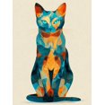 thumbnail image 1 of Qisvanset Vibrant Abstract Cat Canvas Print 12x16 Inch Hallway Art, 1 of 8
