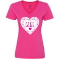 thumbnail image 3 of Inktastic Gigi Pink Valentine Hearts Women's V-Neck T-Shirt, 3 of 5