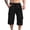 Black, variant on Mens 3/4 Length Daily Wear Capri Shorts Multi Functional Zipper Compartment Design Relaxed Silhouette Elastic Waist Holiday Travelling Leisure Outfit Dark Gray L
