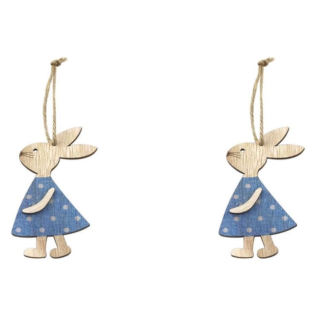 Billuyoard Juego de adornos de madera de 10 piezas, artesanías de madera de conejo de Pascua, decoraciones de dormitorio de conejito, regalos de Type2 NO2